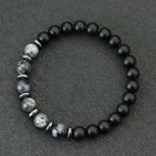 Noter Men Bracelet High Quality Black Frosted Stone Strand Braslet Gifts For Boyfriend Husband Hematite Healing Braclet Pulsera