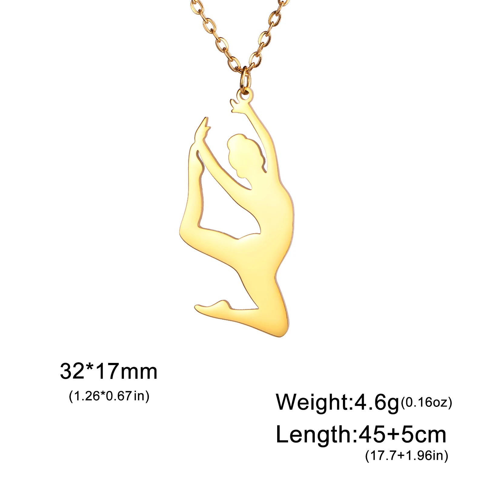 Unift Stainless Steel Sport Women Necklace Runner Rhythmic Gymnastics  Silhouette Pendant Fashion Birthday Jewelry Wholesale