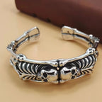 New Retro Personalized Trend Gothic Skull Open Bracelet Men Hip Hop Rock Punk Bracelet Birthday Party Street Niche Gift Jewelry