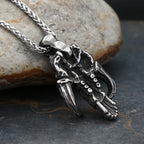 Skull Mandalorian Black Pendant Vintage 316L Gothic