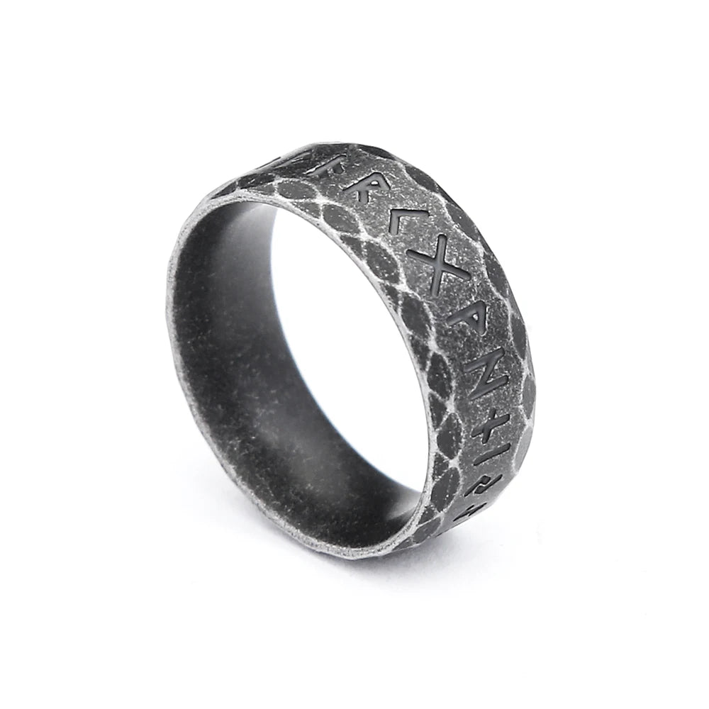 Odin Steel Ring Vintage Viking Letter Rune Nordic