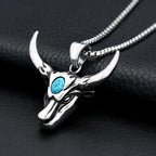 Vintage 316L Stainless Steel Bull Head Pendant Necklace For Men Women Hip Hop Fashion Animal Punk Jewelry Amulet Gifts