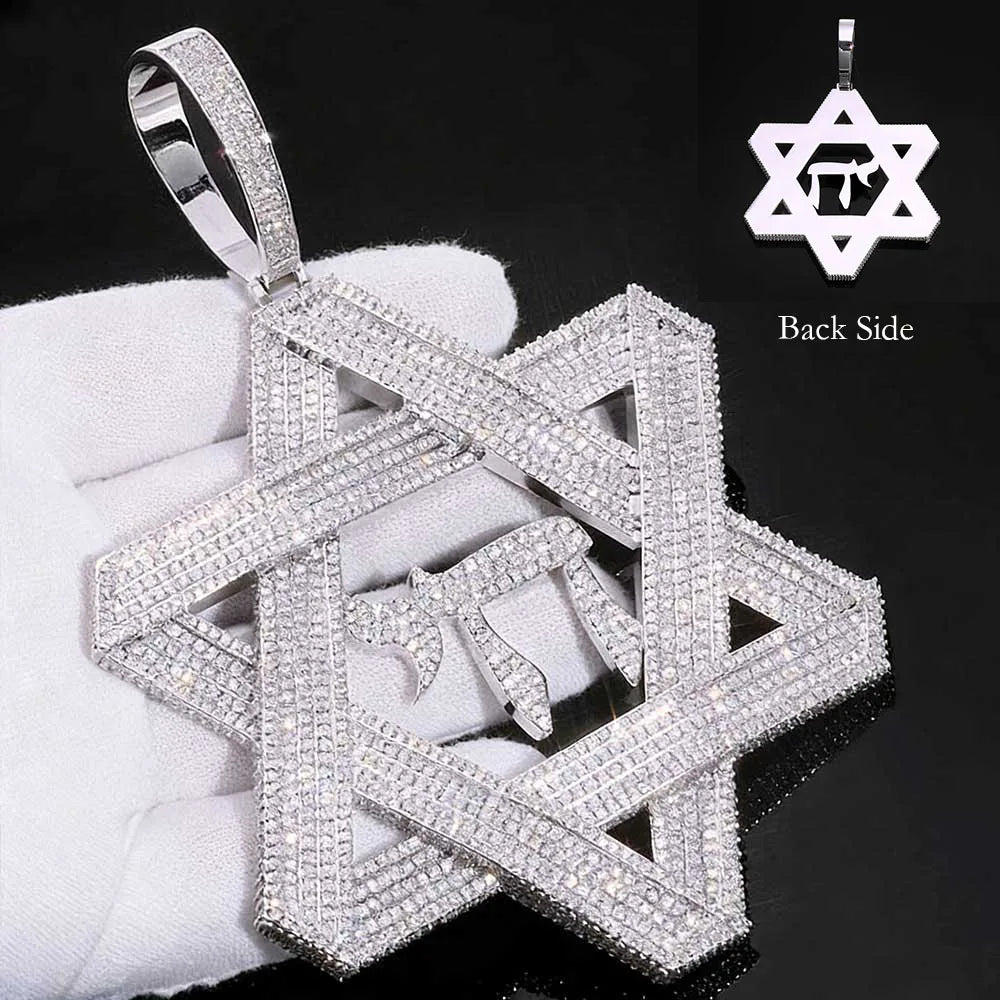Iced Out Star Pendant Stainless Steel