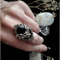 Gothic Vampire Bat Ring Crystal Ring Gothic Witch Ring Victorian Pagan Jewelry Gift For Bat Lovers Adjustable Bat Cameo Rings