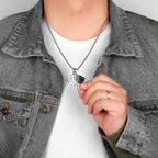 Flush Poker Gambling Long Men Necklaces Pendants Chain Punk for Boyfriend Male Stainless Steel Jewelry Creativity Gift