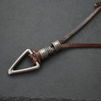Leather Triangle Rope Chain Necklace — Zinc Alloy