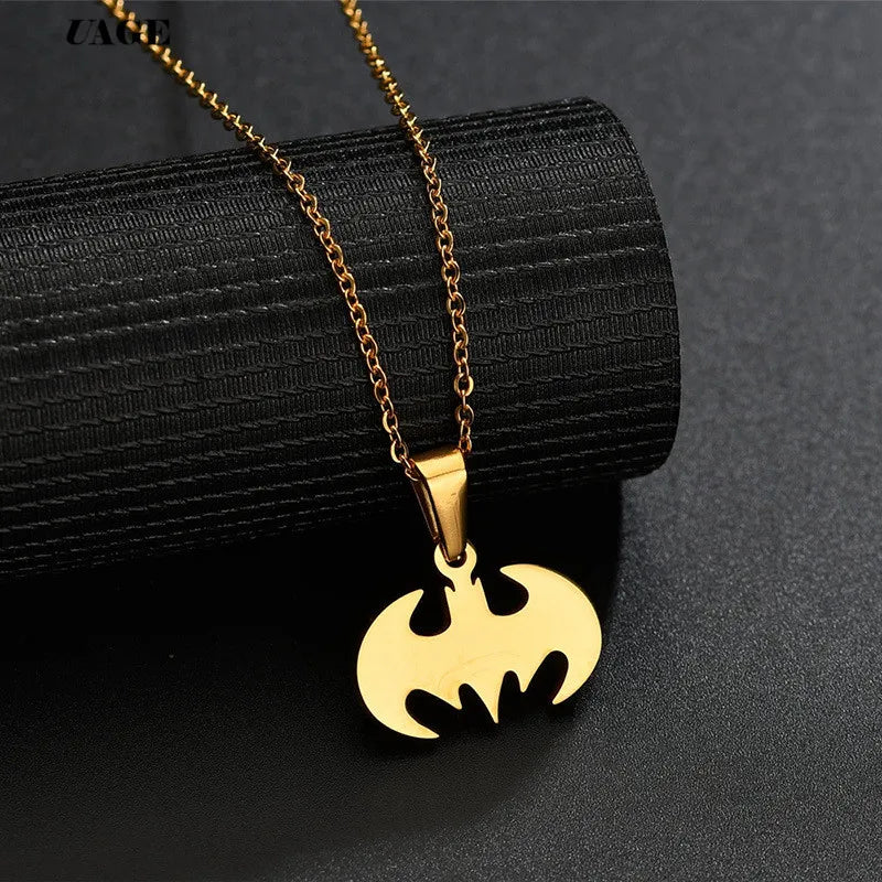 Gothic Bat Stainless Steel Pendant Necklace
