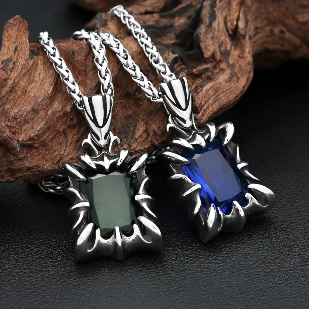 Stone Stainless Steel Pendant Necklace