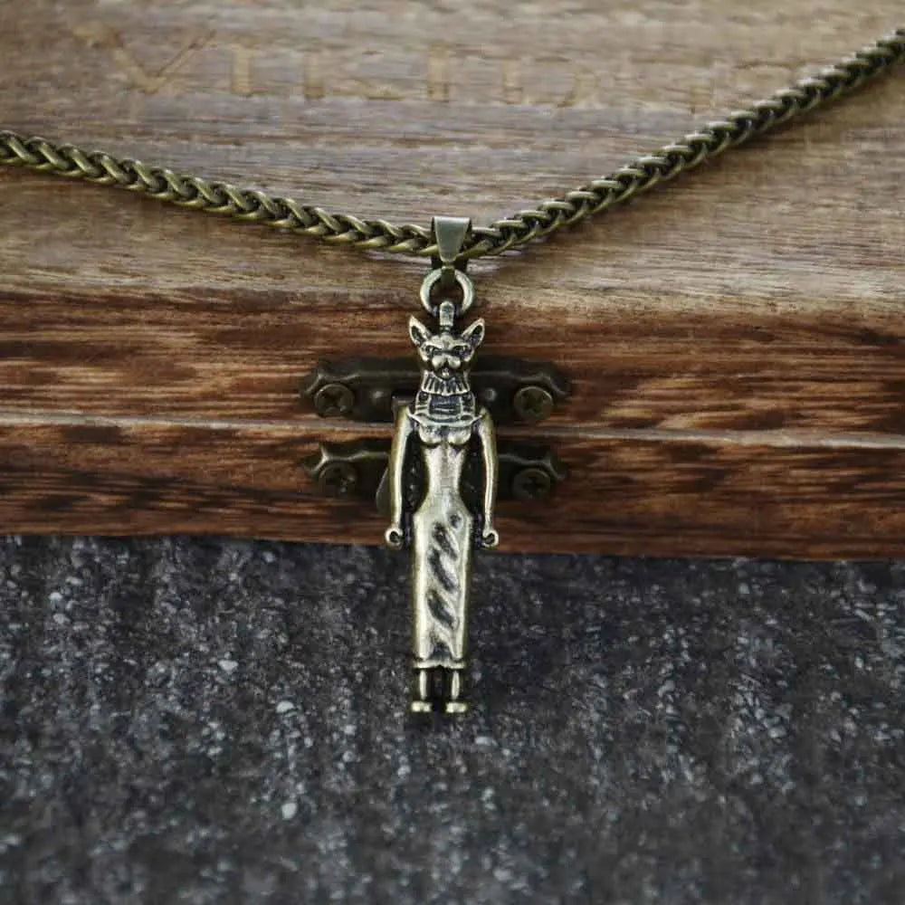 Egyptian Bastet Cat Pendant Necklace