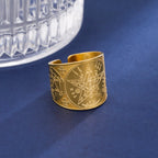 LIKGREAT Amulet Protection Ring Tetragrammaton Pentagram Finger Rings for Men Women Stainless Steel Jewely Witchcraft Pagan Gift