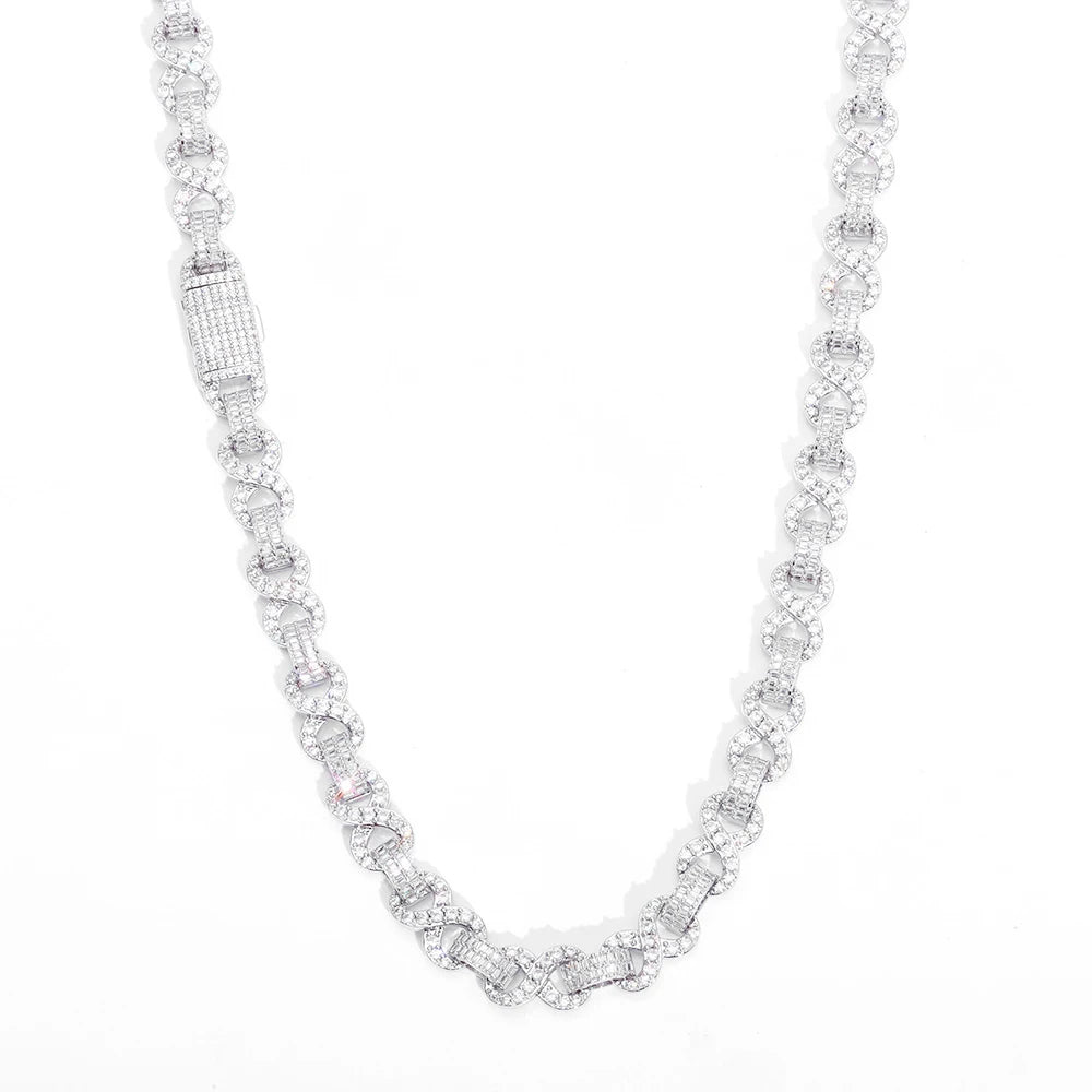 925 Silver VVS Moissanite Cuban Chain Necklace 10MM