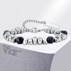 Adjustable Beaded Bracelet for Men — Stainless Steel