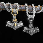 Men's Stainless Steel Thor's Hammer Viking Necklace Triangle Rune Keel Charm Fashion Pendant Necklace Amulet Jewelry