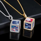 Statement Photo Pendant Necklace Memory Cube