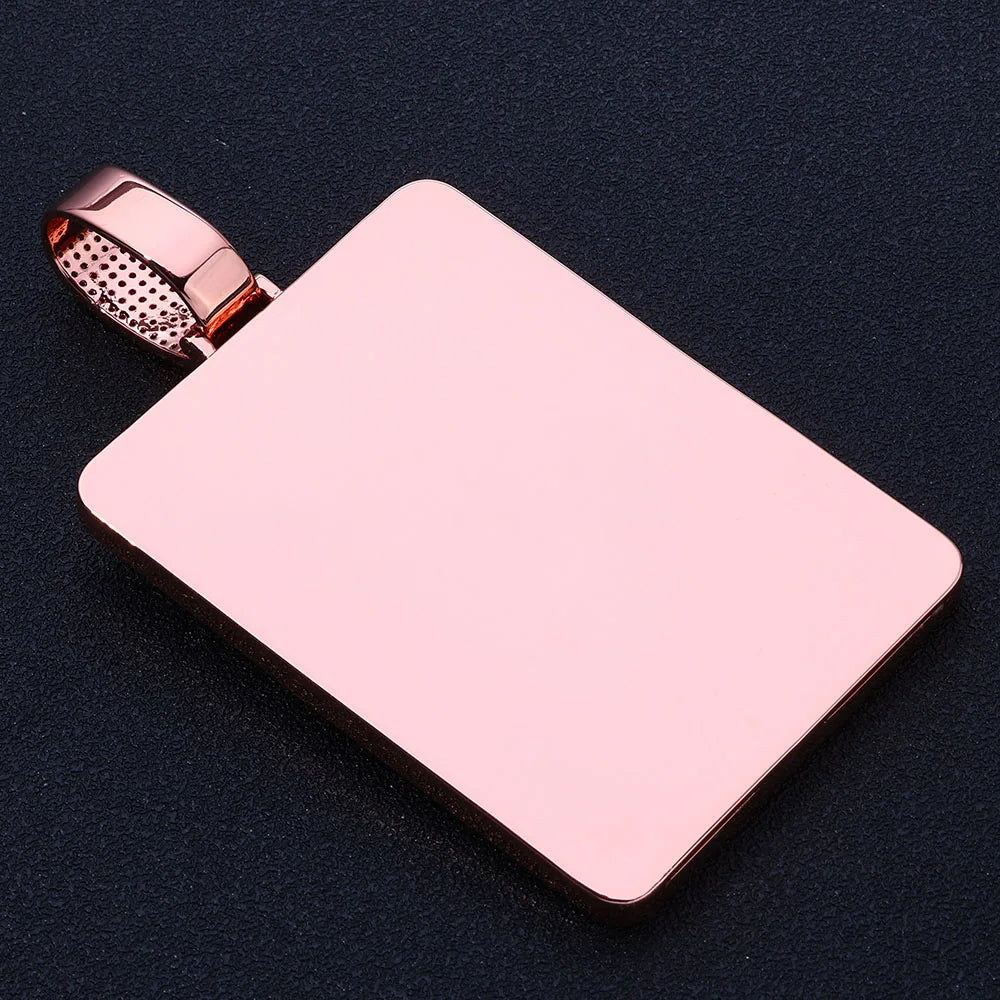 Iced Out Square Pendant Necklace CZ