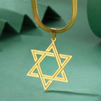 Star of David Snake Chain Necklace — Stainless Steel