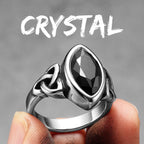 Celtic Knot Gemstone Ring — Stainless Steel