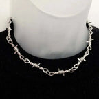 Gothic Barbed Wire Pendant Necklace