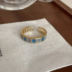 Hug Hands Open Adjustable Ring — Gold-Tone, Clear Stones