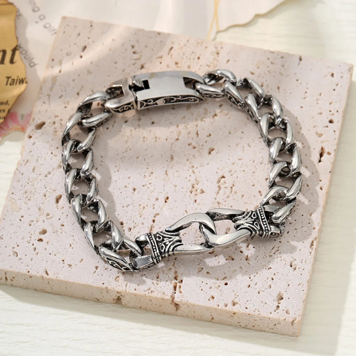 Punk Chain Bracelet for Men — Gold or Silver, Stainless Steel