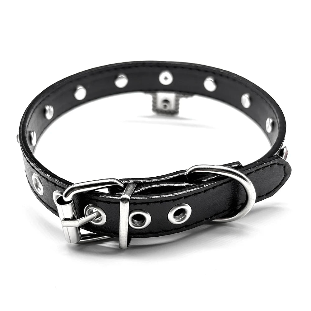 Gothic Cross Leather Choker Necklace
