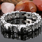 Gothic Skull Lion Head Charm Bracelet for Man 13/18MM Stainless Steel Hand Chain Mens Motorcycle Bike Chain Bracelets