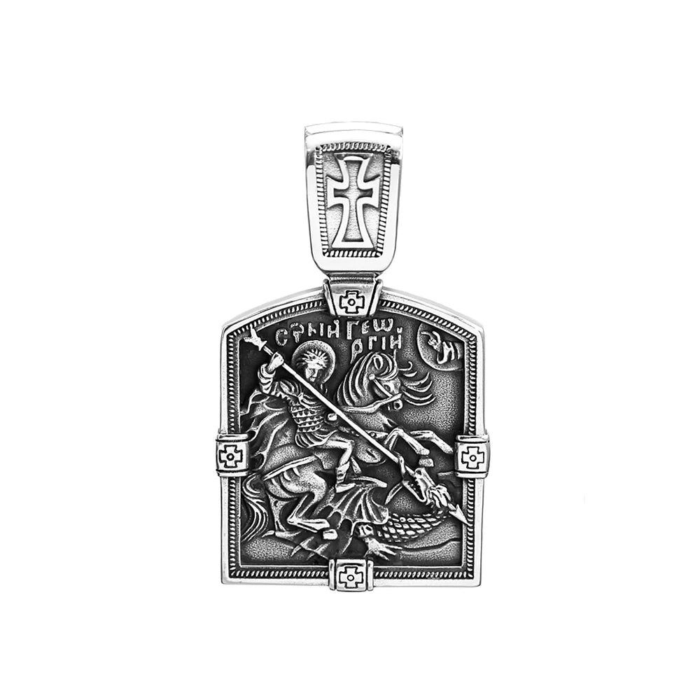 Cross Dragon Steel Pendant Vintage Large Slayer
