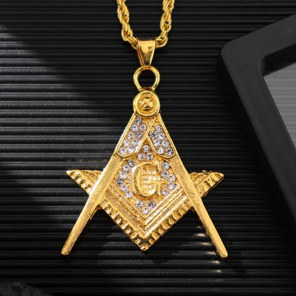 Masonic Pendant Necklace — Zinc Alloy
