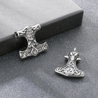 Viking Norse Thor Hammer Mjolnir Necklace — Stainless Steel