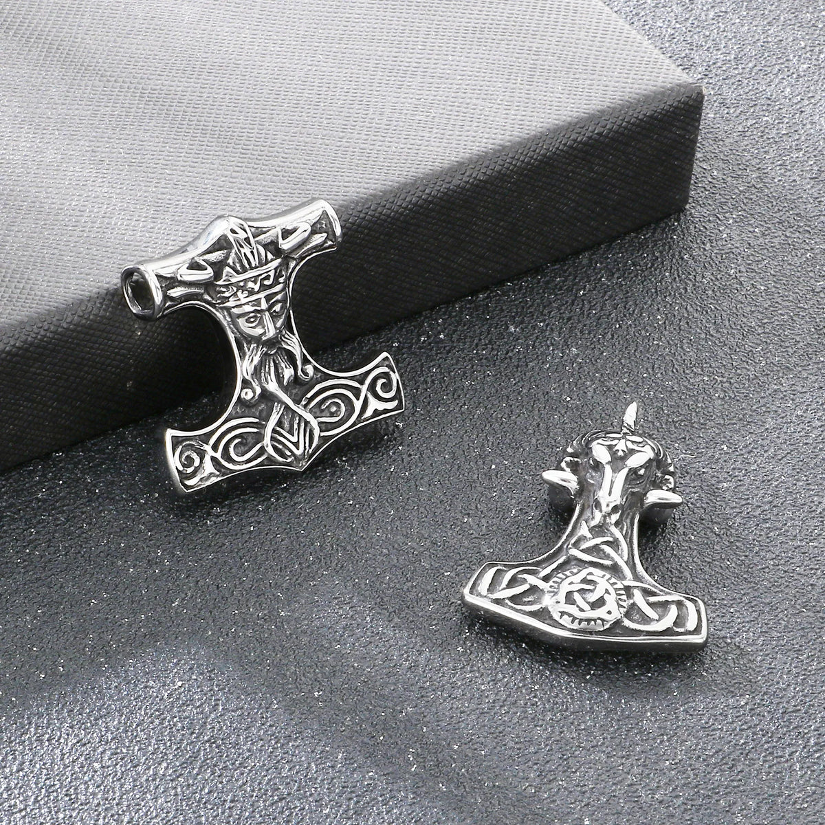 Viking Norse Thor Hammer Mjolnir Necklace — Stainless Steel