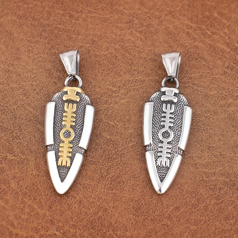 Odin Rune Viking Stainless Steel Pendant Necklace