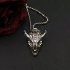 Vintage Punk Ghost Skull Mask Pendant Stainless Steel Chain Necklace Cool Men Rock Party Jewelry