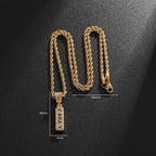 Zircon Long Pendant Necklace — Zinc Alloy
