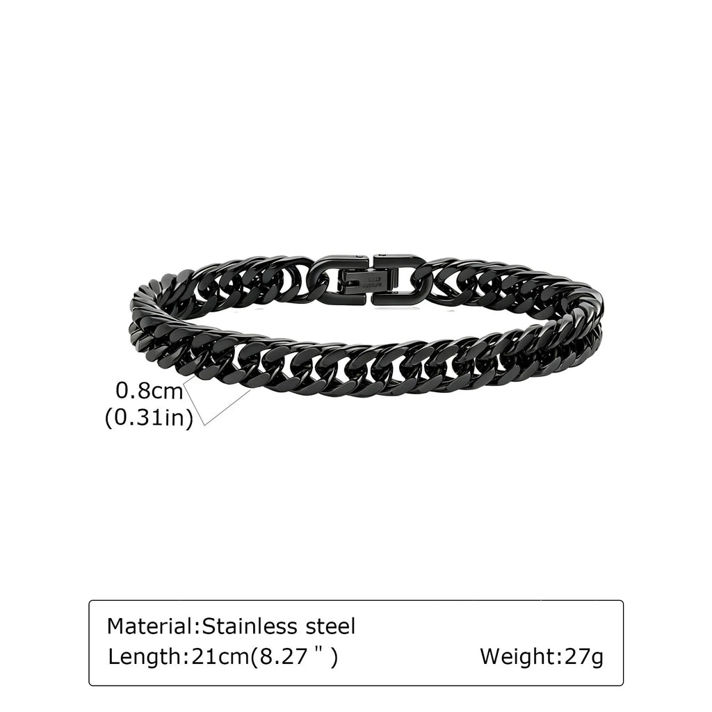 Black Byzantine Braided Bracelet — Stainless Steel