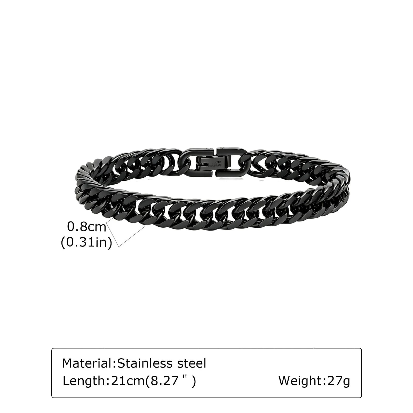 Black Byzantine Braided Bracelet — Stainless Steel