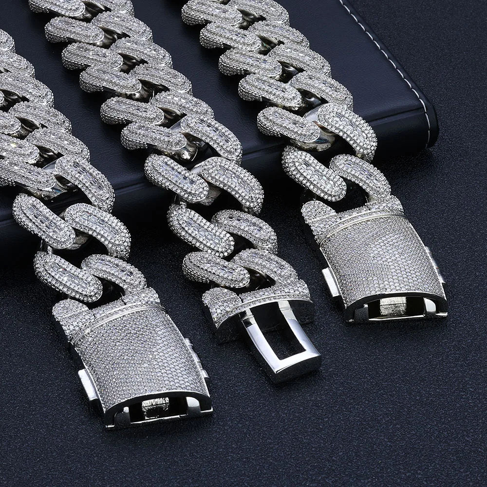 Rose Gold Cuban Chain Necklace Iced Out 29MM