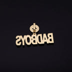 Iced Out Letter Lightning Pendant Stainless Steel