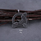 Stainless Steel Viking Odin Raven Necklace Men Vintage Huginn Muninn Celtic Knot Fashion Amulet Pendant Jewelry Gifts