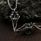 Skull Odin Steel Pendant Retro Nordic Crow Gothic