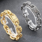 Massive 16mm Wide Link Man Bracelet for Men Vintage 316l Stainless Steel Men's Chain Bracelets Punk Jewelry Male