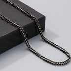 Vintage 4.5MM Curb Link Chain Necklace Man Stainless Steel Men's Chain Necklaces Choker for Man 50/55/60CM Long Viking