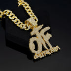 Iced Out Star Pendant Necklace with Cuban Chain