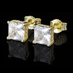 Gothic Iced Out Square CZ Stud Earrings Colorful