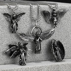 Angel Wing Pendant Necklace — Stainless Steel