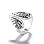 Retro Dark Angel Wings Ring For Women Men Punk Gothic Open Ring Designer Jewelry Unisex Accessories Gift For Lovers