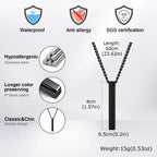 Hiphop Vertical Necklace for Men Boys,Stainless Steel Long Bar Pendant,Classic Punk Jewelry Gift