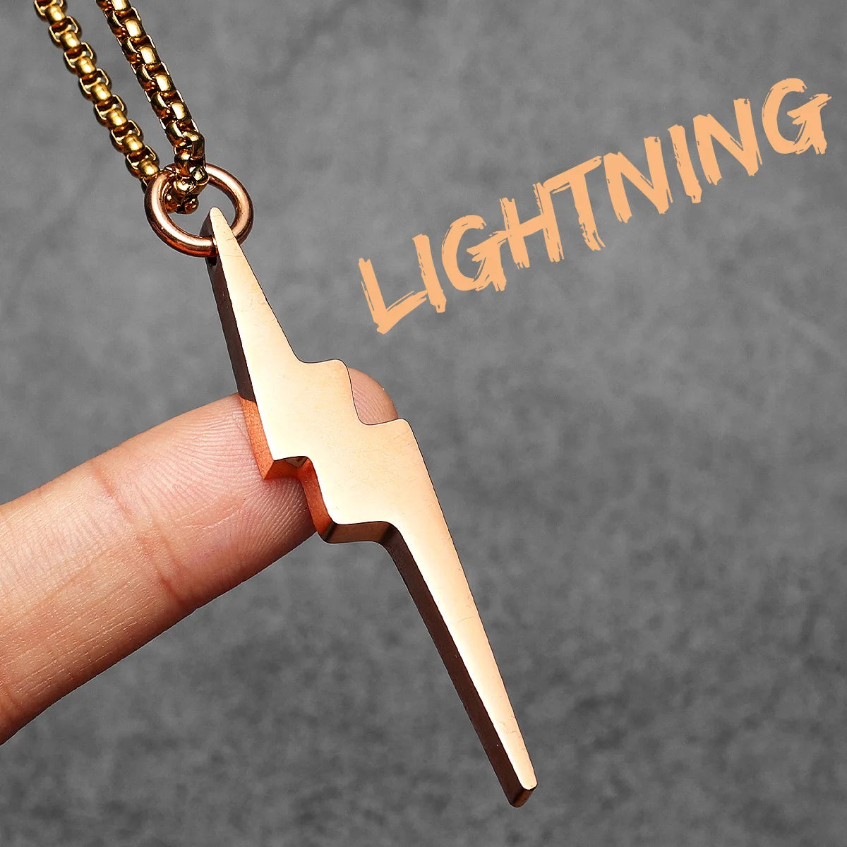 Lightning Minimal Pendant — Stainless Steel