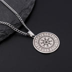 Nordic Rune Compass Necklace — Stainless Steel