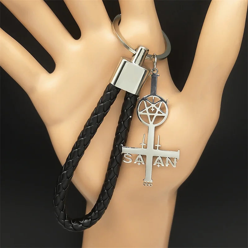 Cross Silver Jewelry Satan Inverted Pentagram