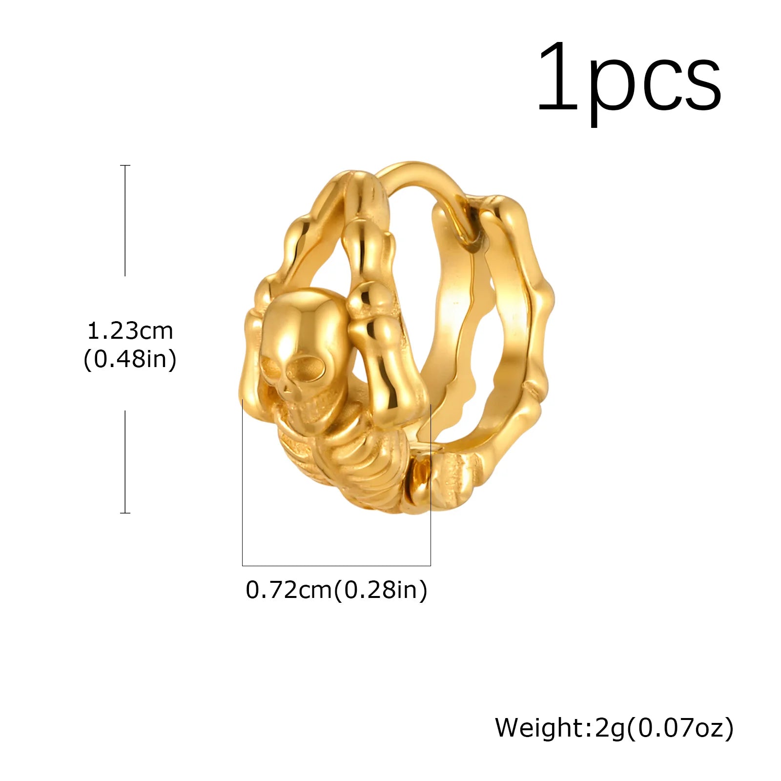 Skeleton Huggie Hoop Earrings — Stainless Steel